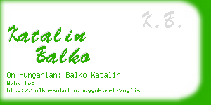 katalin balko business card